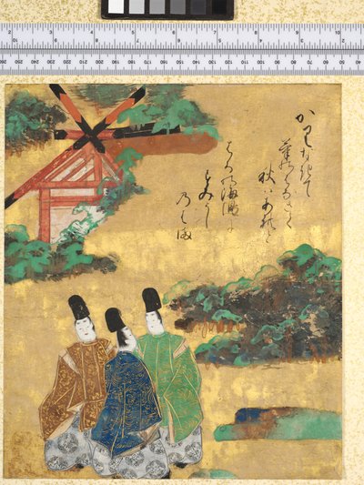 The Beach at Sumiyoshi, illustration från "The Tales of Ise", 1600-40 av Tawaraya Sotatsu