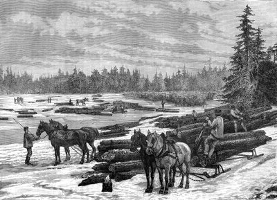 Kanadensiska skogshuggare, 1800-talet. av Taylor