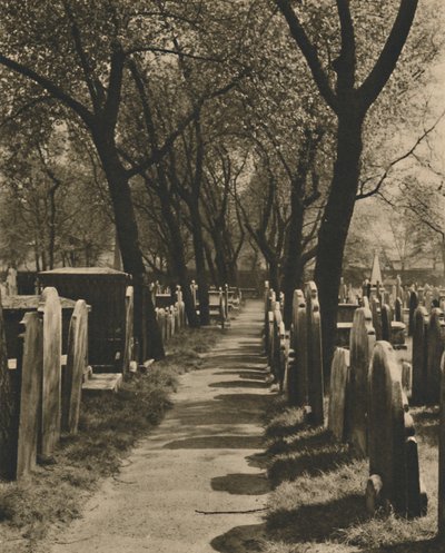I Dissenters Disused Burial Ground vid Bunhill Fields, c1935. av Taylor