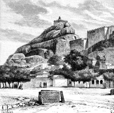 The Rock Fort Temple of Tiruchirapalli, Indien, 1895. av Taylor