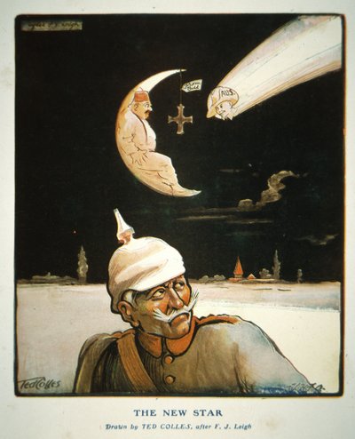 WWI tecknad "The New Star", publicerad i "The Anzac Book" av Ted Colles