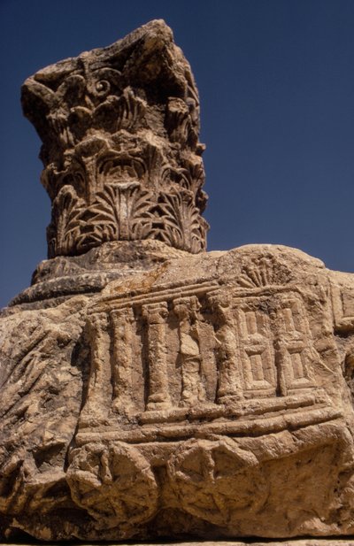 Synagogans ruiner i Kapernaum aka Copernaum, Israel. av Ted Spiegel
