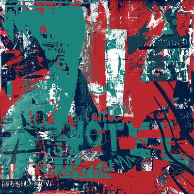Abstraction II, 2016 (Collage på duk) av Teis Albers