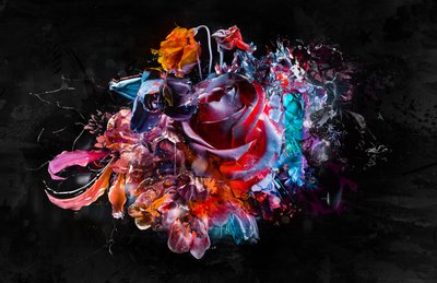 BOUQUET XVI, 2018 (blandade media på duk) av Teis Albers