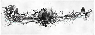 Bear Growl, 2014 (Collage på duk) av Teis Albers