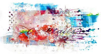 Cocktails, 2016 (Collage på duk) av Teis Albers