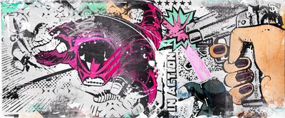 In Action, 2015 (Collage på duk) av Teis Albers