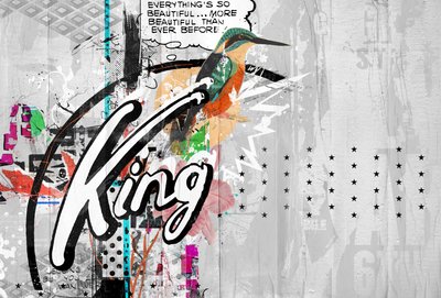 Kingbird, 2015 (Collage på duk) av Teis Albers