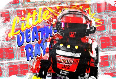 Little death ray, 2014 (blandade media på duk) av Teis Albers