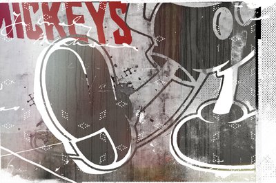 Mickeys, 2016 (Collage på duk) av Teis Albers