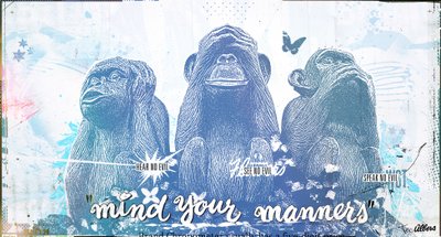 Mind your Manners, 2017 (Collage på duk) av Teis Albers