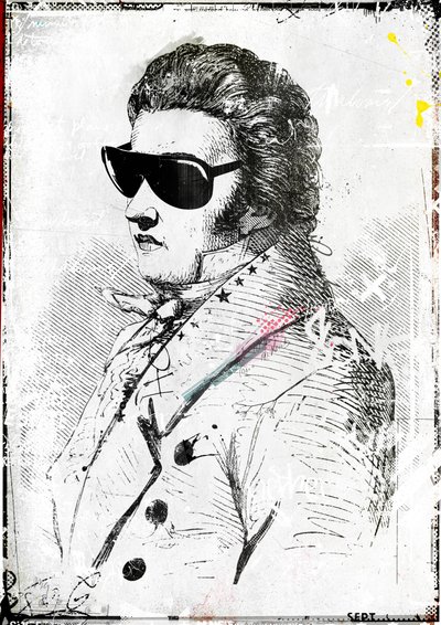 Mr Sunglasses II, 2016 (Collage på duk) av Teis Albers