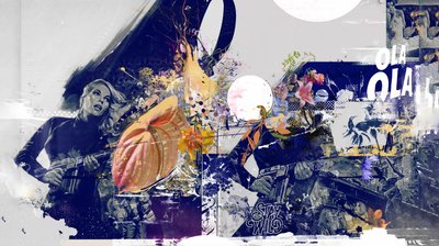 OLALA, 2016 (Collage på duk) av Teis Albers