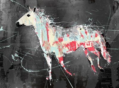 On the Run, 2016 (Collage på duk) av Teis Albers