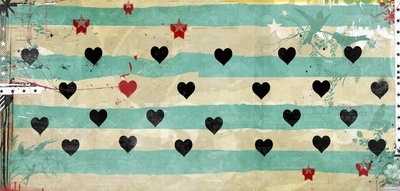 Rows of Hearts, 2016 (Collage på duk) av Teis Albers