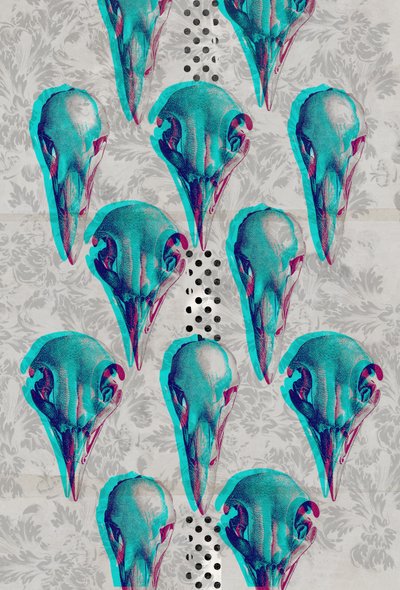 Series of Skulls, 2016 (Collage på duk) av Teis Albers