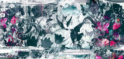 Spiraling, 2017 (Collage på duk) av Teis Albers