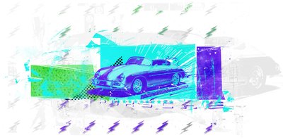 Vintage Futurism, 2015 (Collage på duk) av Teis Albers