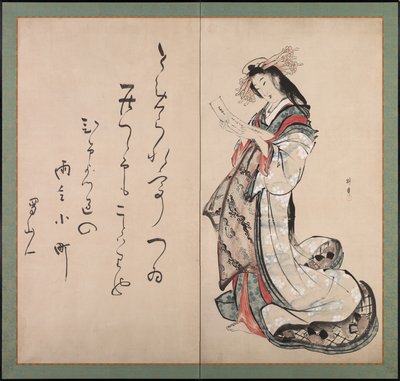 Courtesan Reading a Letter, tidigt 1800-tal. av Teisai Hokuba