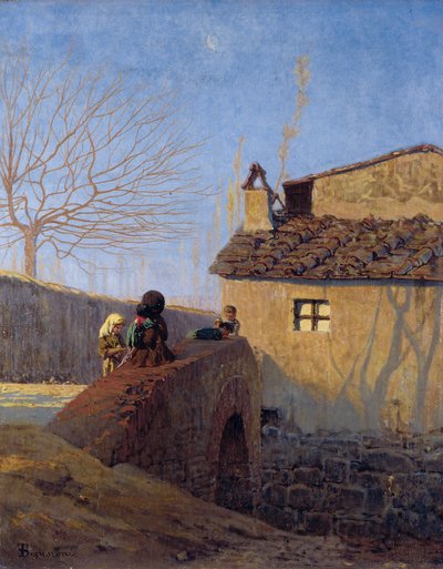 Piagentina. Bron över floden Affrico, ca 1861-62 (olja på duk) av Telemaco Signorini