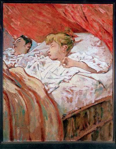 Sleeping Children - olja på duk av Telemaco Signorini