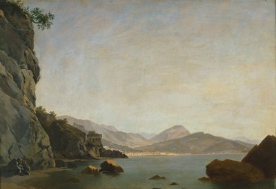 Utsikt över Salernobukten (olja på duk) av Teodoro Duclere