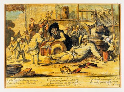Pulcinella gör testamente av Blaise Nicolas Le Sueur