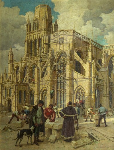The Rebuilding of St Mary Redcliffe av William Canynges 1452 av Terrick Williams