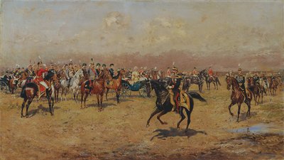 Militärparad framför kejsar Franz Joseph I. av Thaddäus Ajdukiewicz