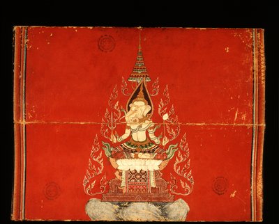 Ganesh-manuskript om elefantträning (wc på papper) av Thai School