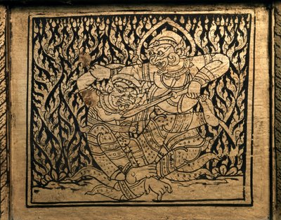 THAI KONST: En episod i "Ramayana". Bokskåp, Bangkok Style. av Thai School