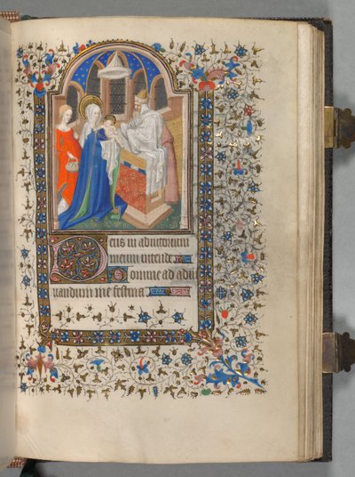Stundenbuch Gebrauch von Paris: Fol. 72r, Darstellung im Tempel von The Bedford Master