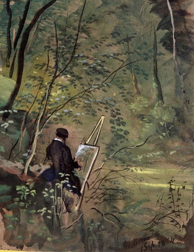 Hestercombe Woods, Somerset 1834 (akvarell och gouache) av The Rev. John Eagles