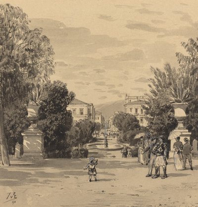 Utsikt från det gamla kungliga palatset på Hermesstreet av Themistocles von Eckenbrecher