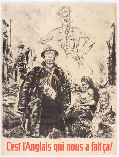Det är engelsmännen som gjorde detta mot oss. Vichy Frankrike propagandaaffisch, 1940. av Theo Matejko