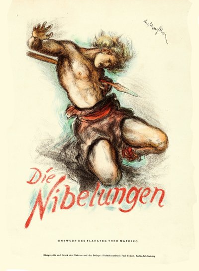Filmaffischen The Nibelungs: Siegfried av Fritz Lang, 1924. av Theo Matejko