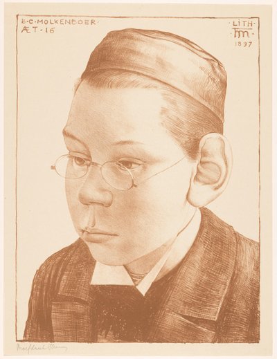Porträtt av Bernard Molkenboer av Theo Molkenboer