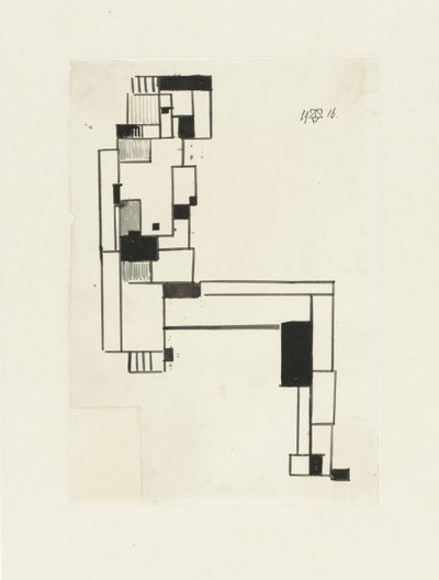 Sittande kvinnlig naken med handen på huvudet Sittande Kvinna Naken av Theo van Doesburg (signed by artist)