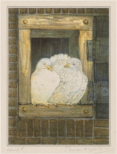 Vita duvor i fönstret av Theo van Hoytema (signed by artist)