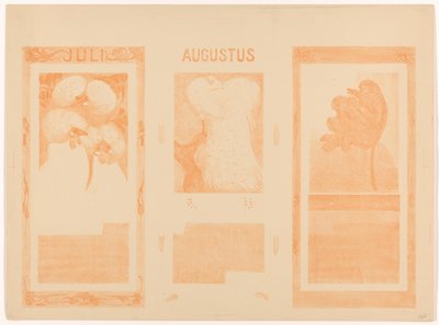 Kalendrar för juli, augusti och november 1910 av Theo van Hoytema