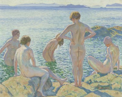 Badande kvinnor av Théo van Rysselberghe