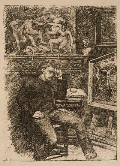 Frontispis till novellen ”Contes de minuit” av Emile Verhaeren av Théo van Rysselberghe