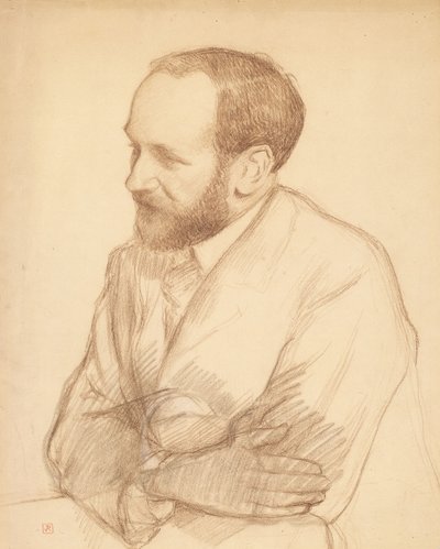 Porträtt av Henri Gheon, ca 1903 (krita på papper) av Theo van Rysselberghe