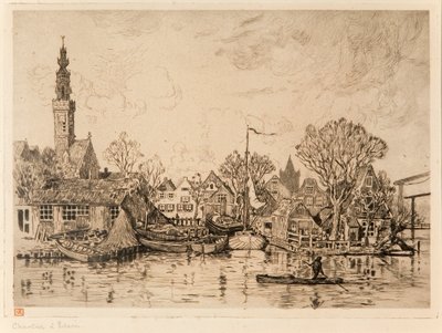 Skeppsvarv i Edam (Nederländerna) av Théo van Rysselberghe