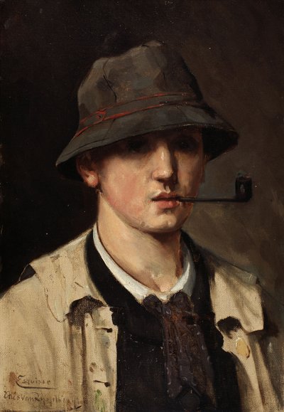Självporträtt, ca 1880 (olja på duk) av Theo van Rysselberghe