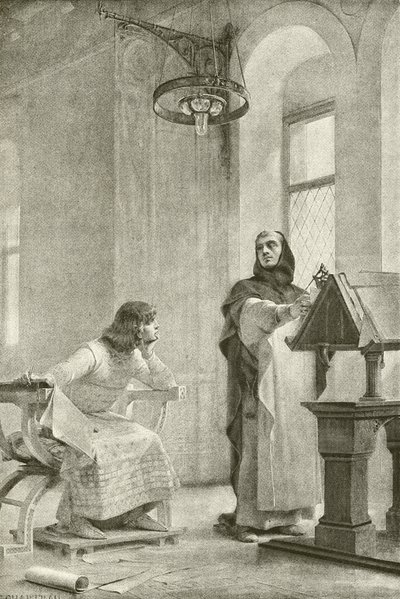 Ludvig IX:s utbildning (gravyr) av Theobald Chartran
