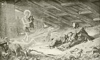 Visionen av den helige Franciskus (gravyr) av Theobald Chartran