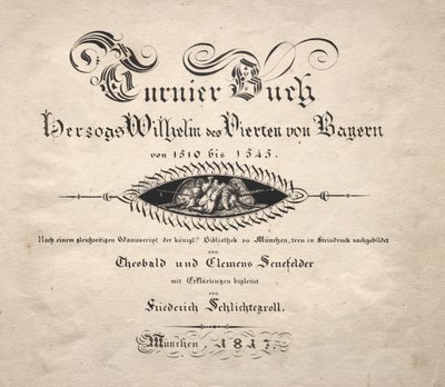 Bok om turneringar: Titelsida, 1817. av Theobald Senefelder