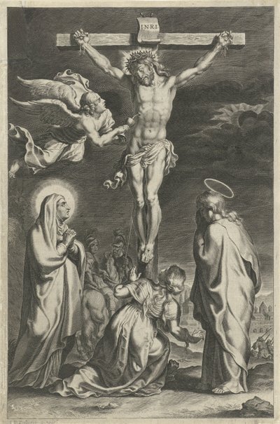 Kristus på korset Scener från Gamla och Nya testamentet (serietitel) Breviarium romanum (serietitel) av Theodoor Galle (possibly)