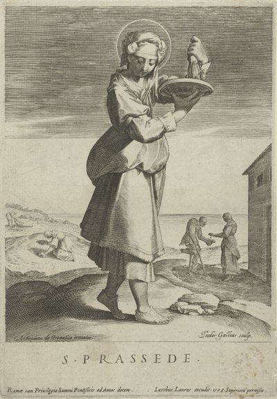 Heilige Praxedis S. Prassede (titel på objekt) av Theodoor Galle